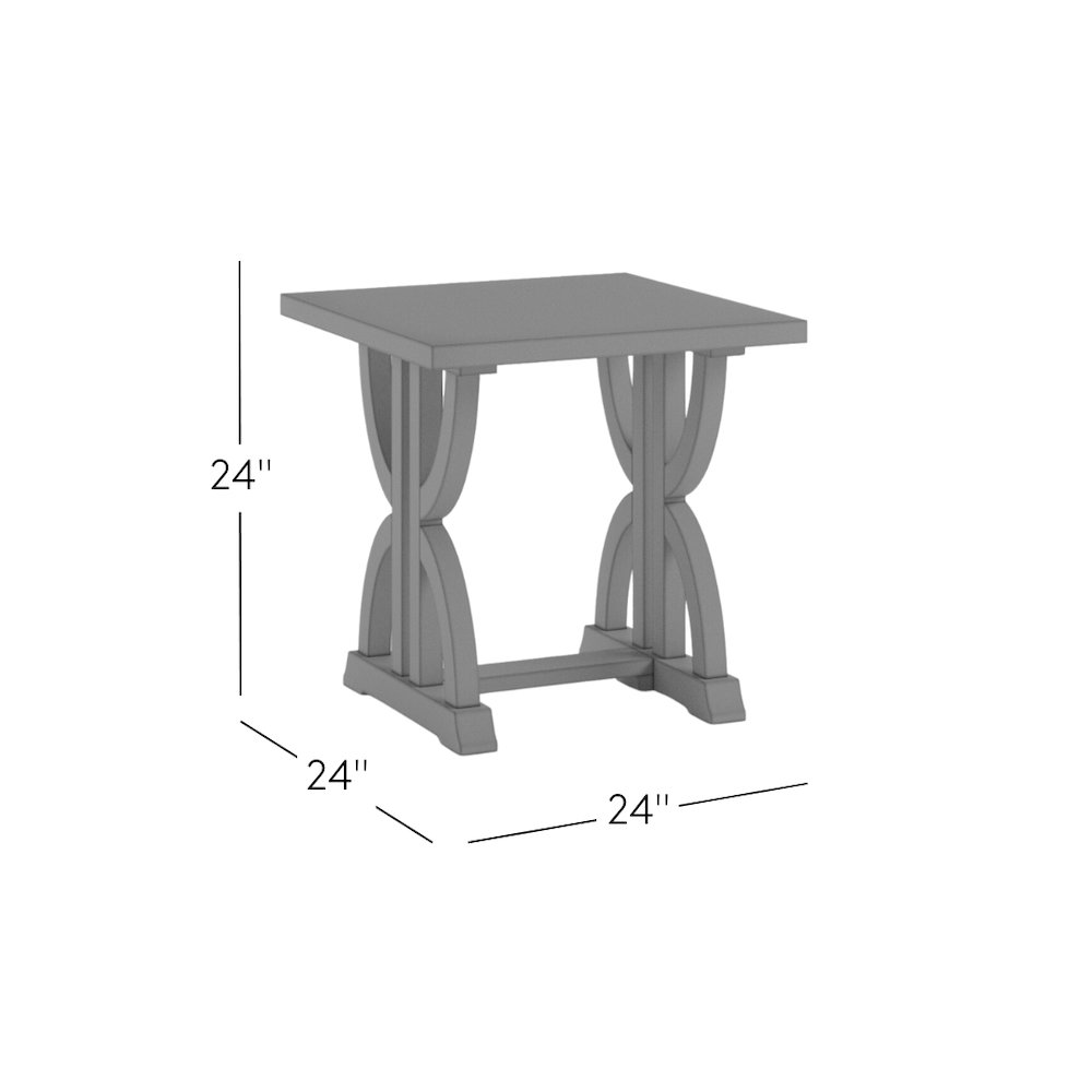 Fairview Transitional Herringbone Distressed Acacia End Table. Picture 7