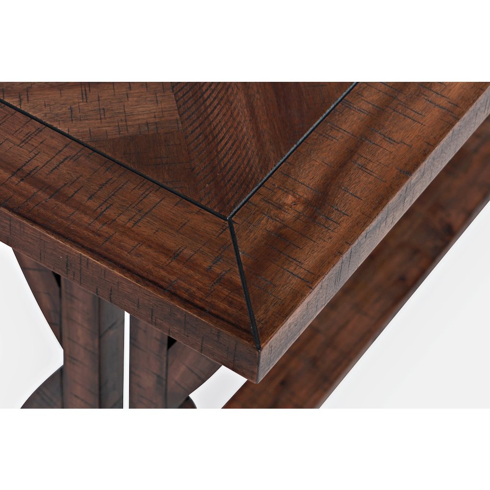 Fairview Transitional Herringbone Distressed Acacia Sofa Table. Picture 5