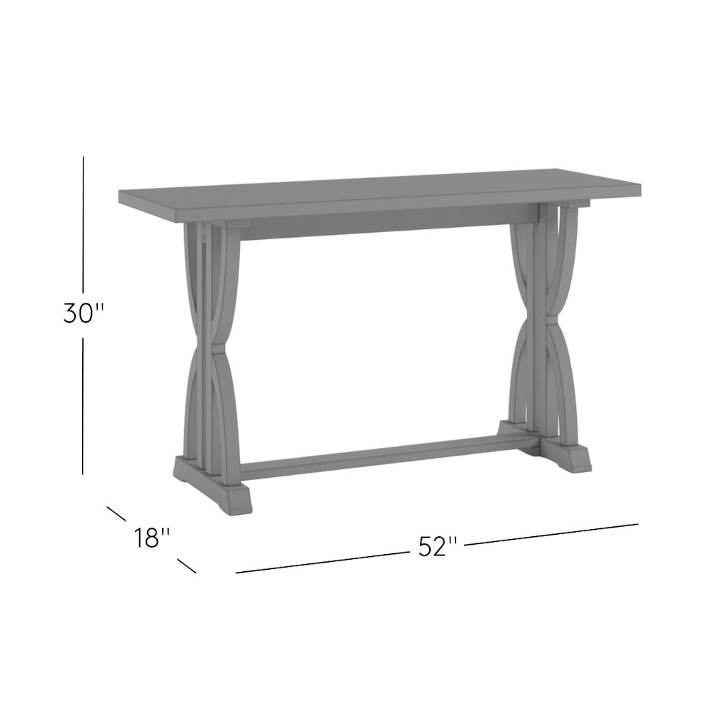 Fairview Transitional Herringbone Distressed Acacia Sofa Table. Picture 8
