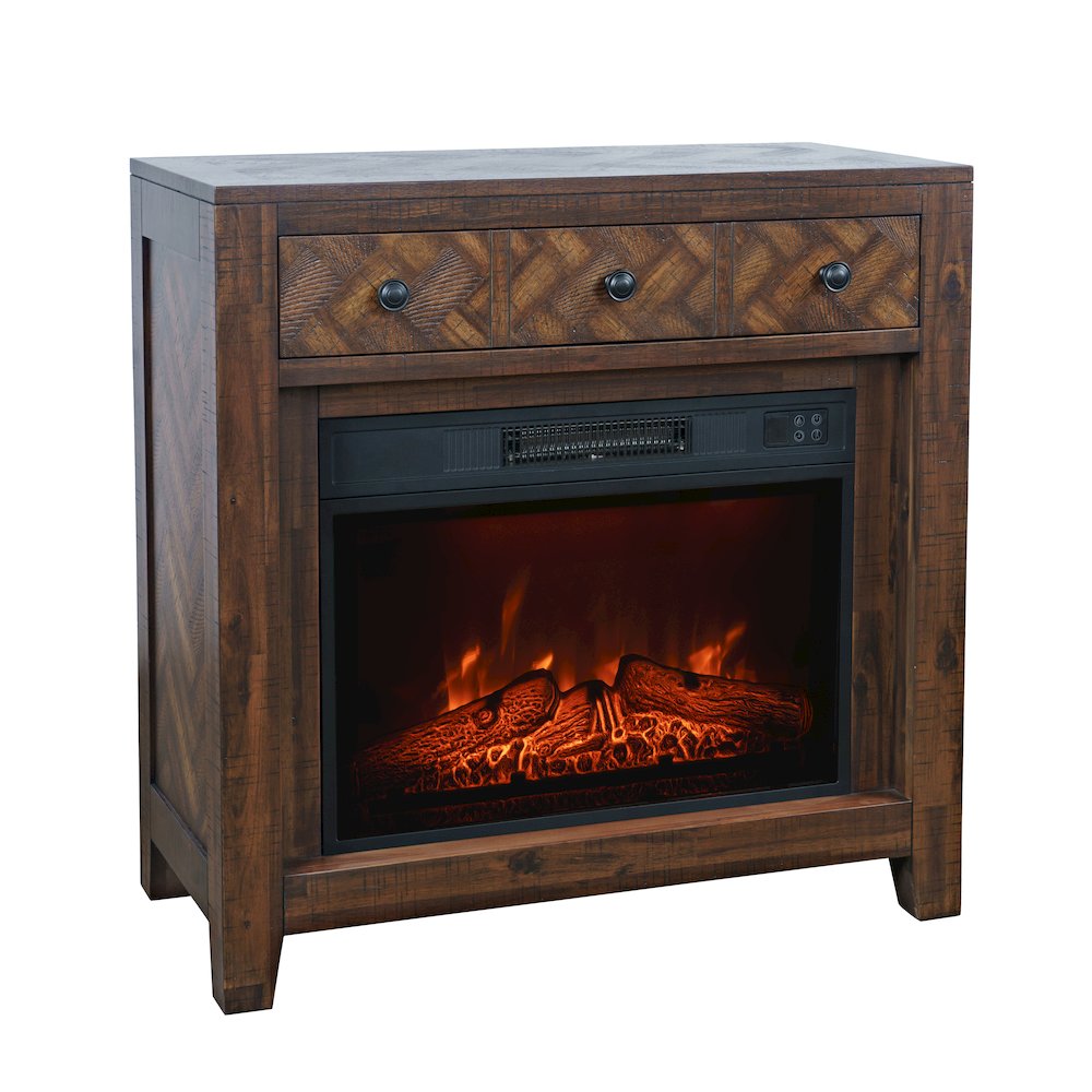 Fairview Modern Transitional 32" Chevron Electric Fireplace Console TV Stand. Picture 2
