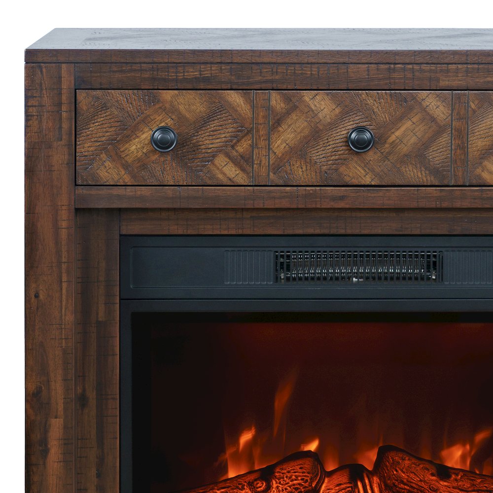 Fairview Modern Transitional 32" Chevron Electric Fireplace Console TV Stand. Picture 3