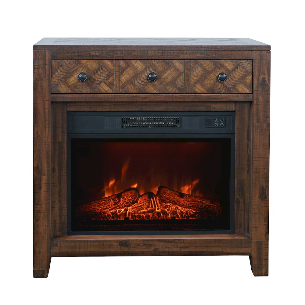 Fairview Modern Transitional 32" Chevron Electric Fireplace Console TV Stand. Picture 1