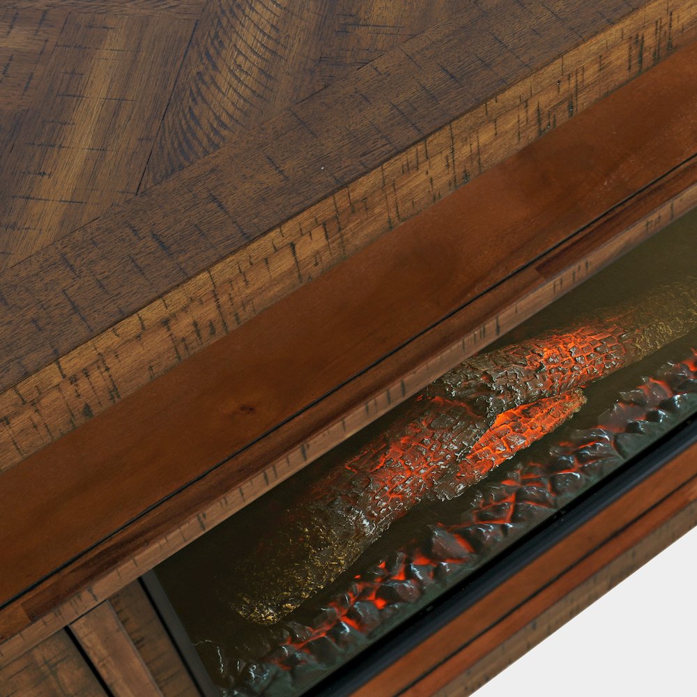 Fairview Modern 60" Chevron Fireplace Console TV Stand with Electric Fireplace. Picture 8