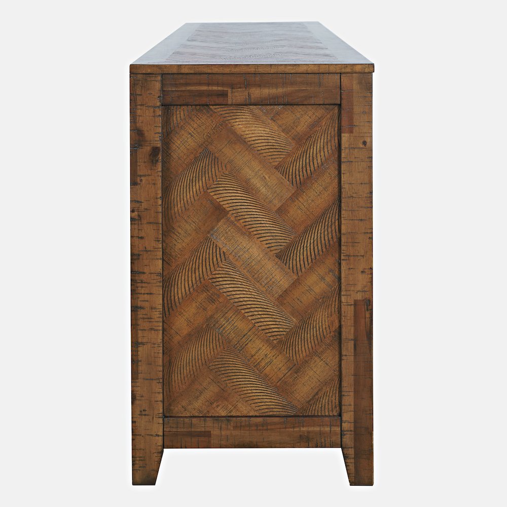 Fairview Modern 60" Chevron Fireplace Console TV Stand with Electric Fireplace. Picture 9