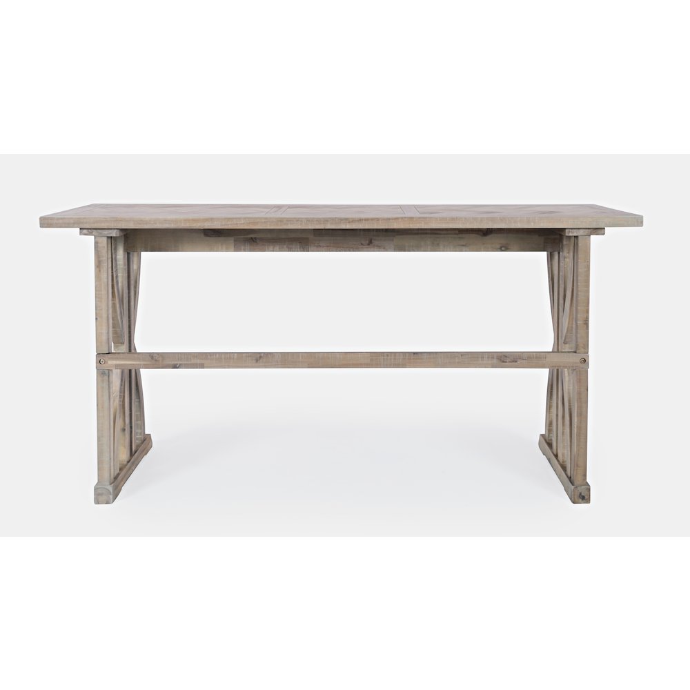 Transitional Herringbone Counter Height Four Piece Console 74" Dining Table Set. Picture 8