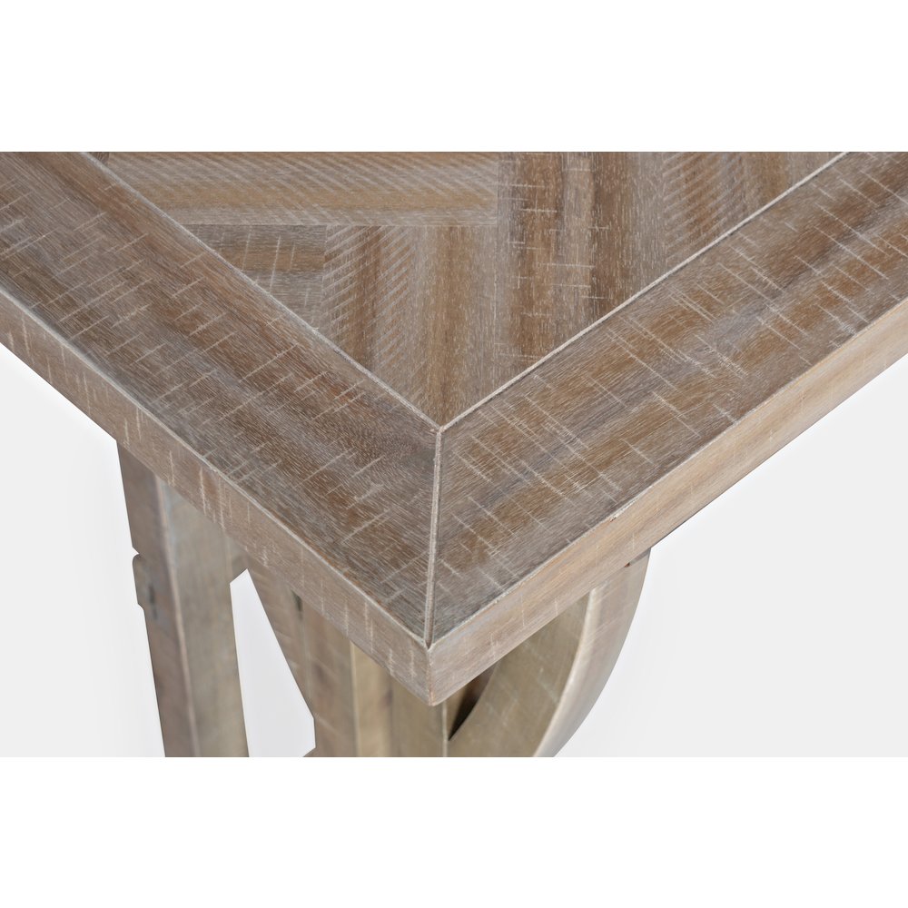 Transitional Herringbone Counter Height Four Piece Console 74" Dining Table Set. Picture 4