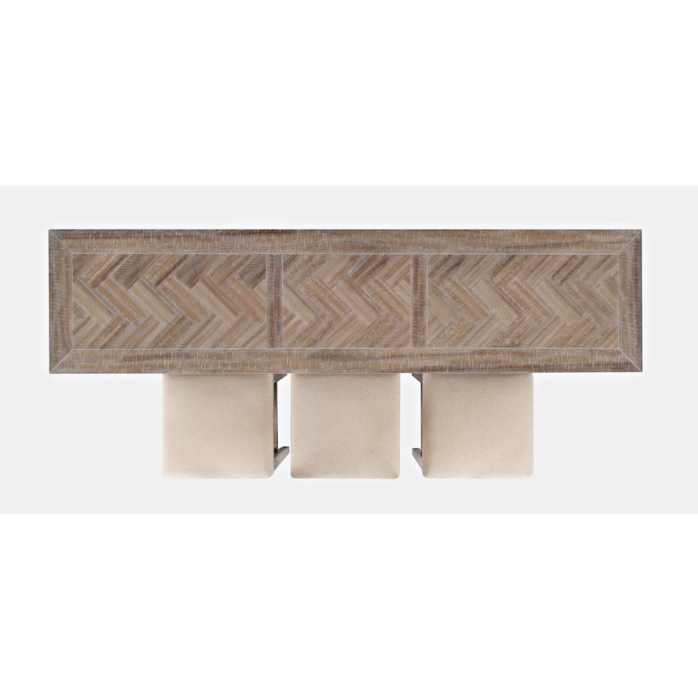 Transitional Herringbone Counter Height Four Piece Console 74" Dining Table Set. Picture 7