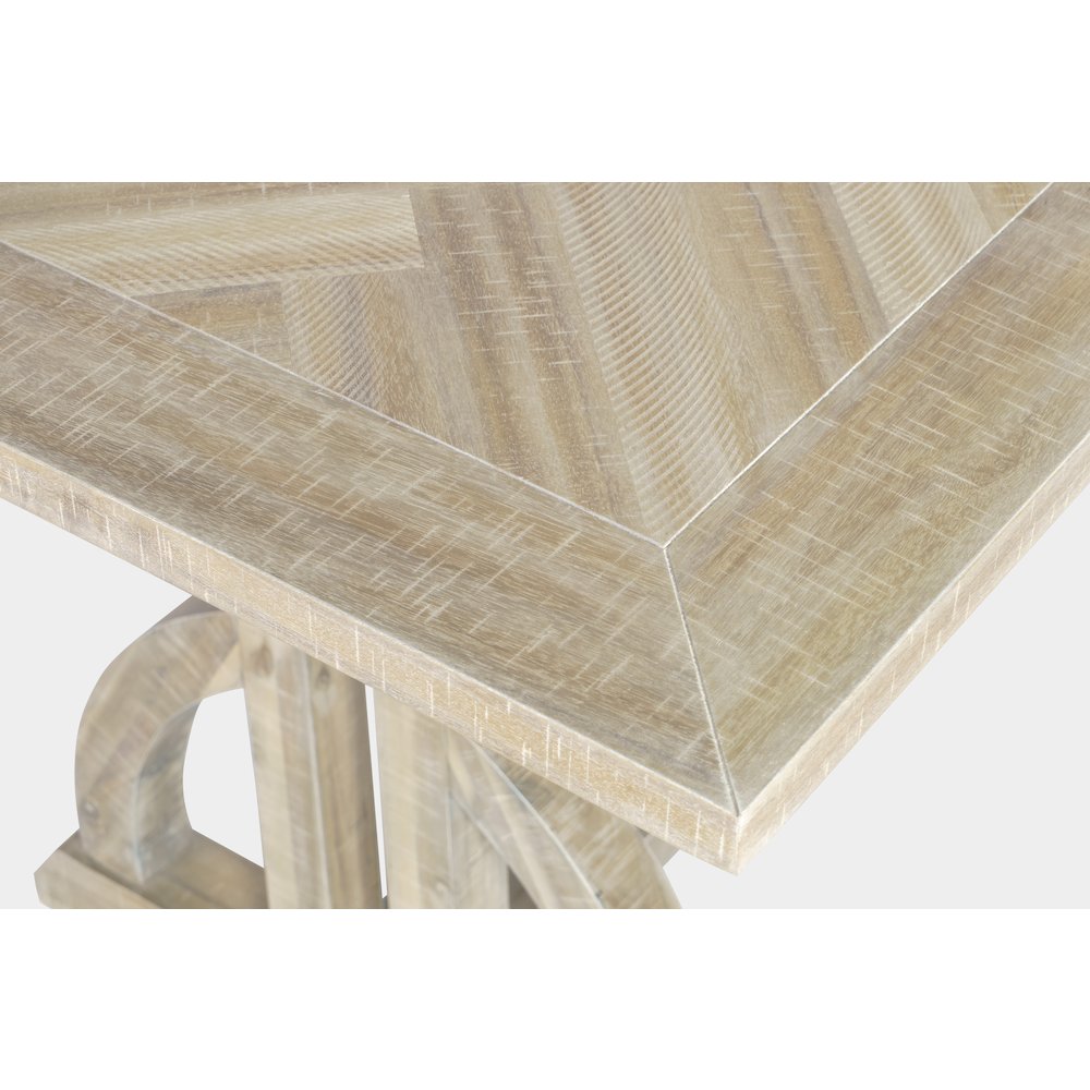 Fairview Transitional Modern Distressed 78" Seven-Piece Upholstered Dining Set. Picture 5