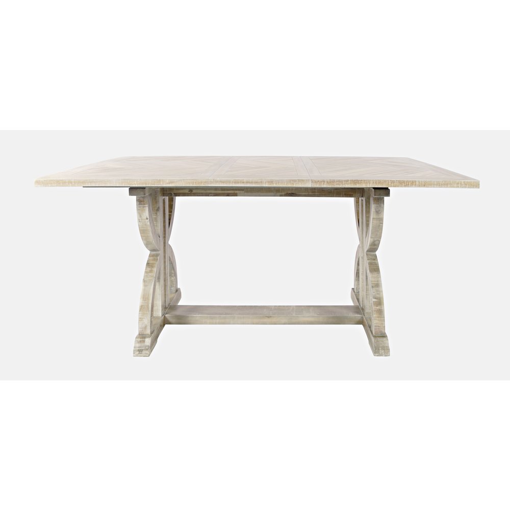 Fairview Transitional Modern Distressed 78" Seven-Piece Upholstered Dining Set. Picture 8