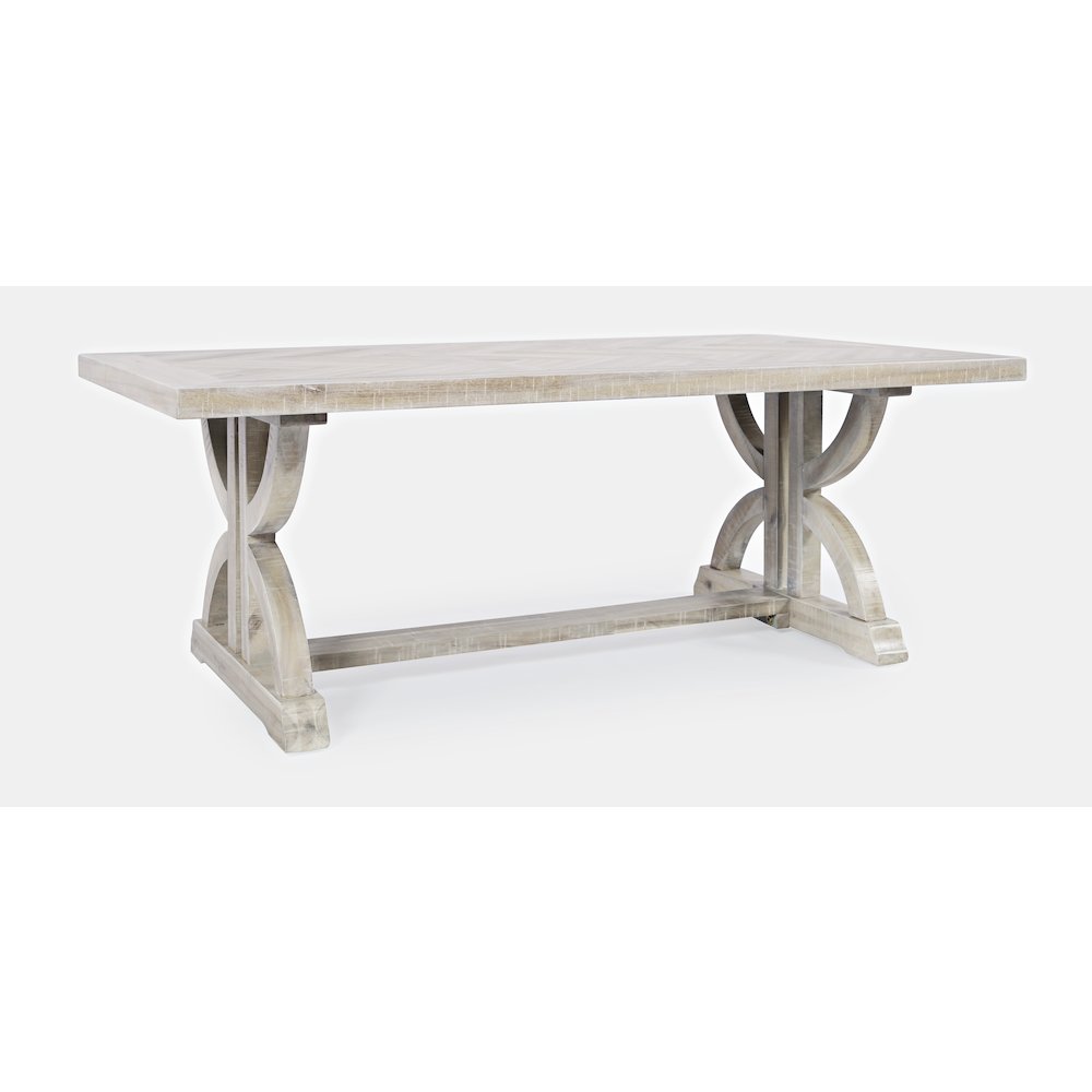 Fairview Transitional Herringbone Distressed Acacia Coffee Table. Picture 2