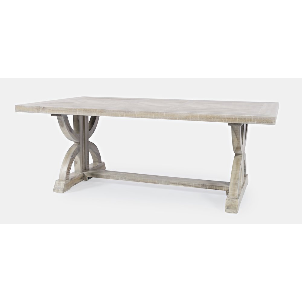 Fairview Transitional Herringbone Distressed Acacia Coffee Table. Picture 3