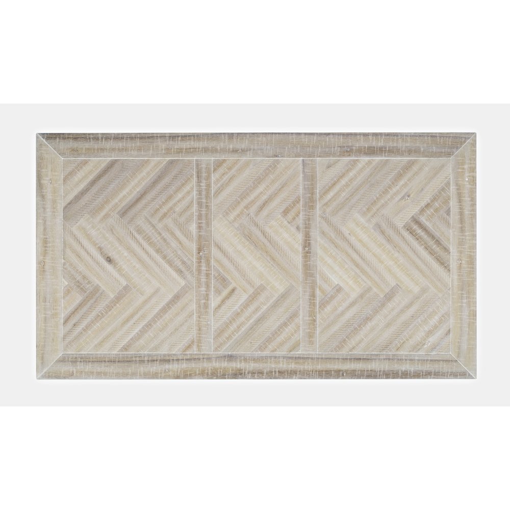 Fairview Transitional Herringbone Distressed Acacia Coffee Table. Picture 5