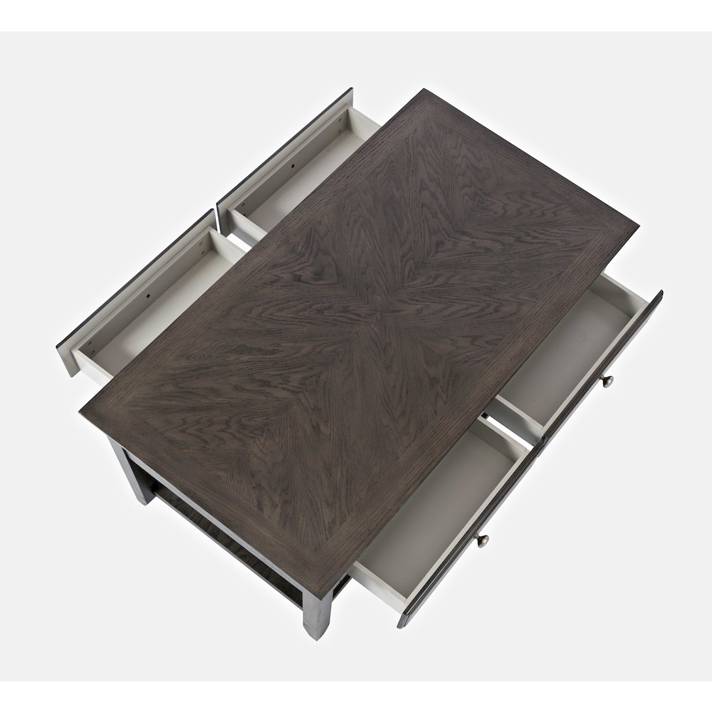 Modern Espresso Four Drawer 44" Coffee Table. Picture 4