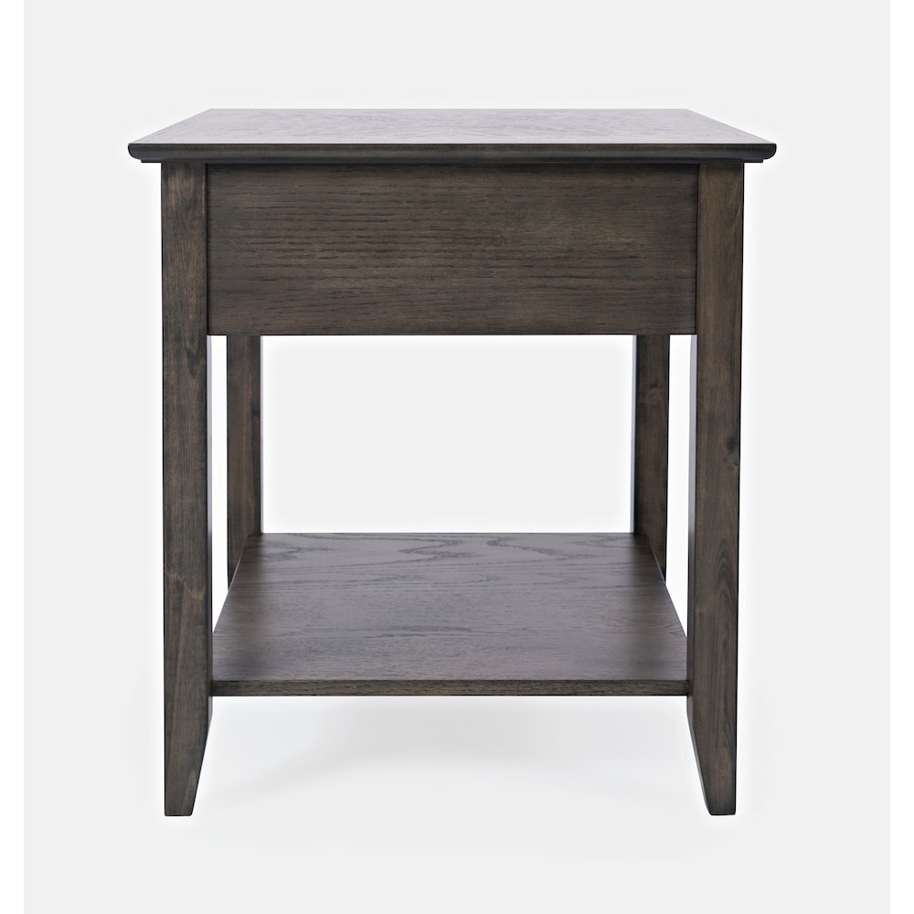 Modern Espresso Traditional End Table with Drawer and Shelf. Picture 7