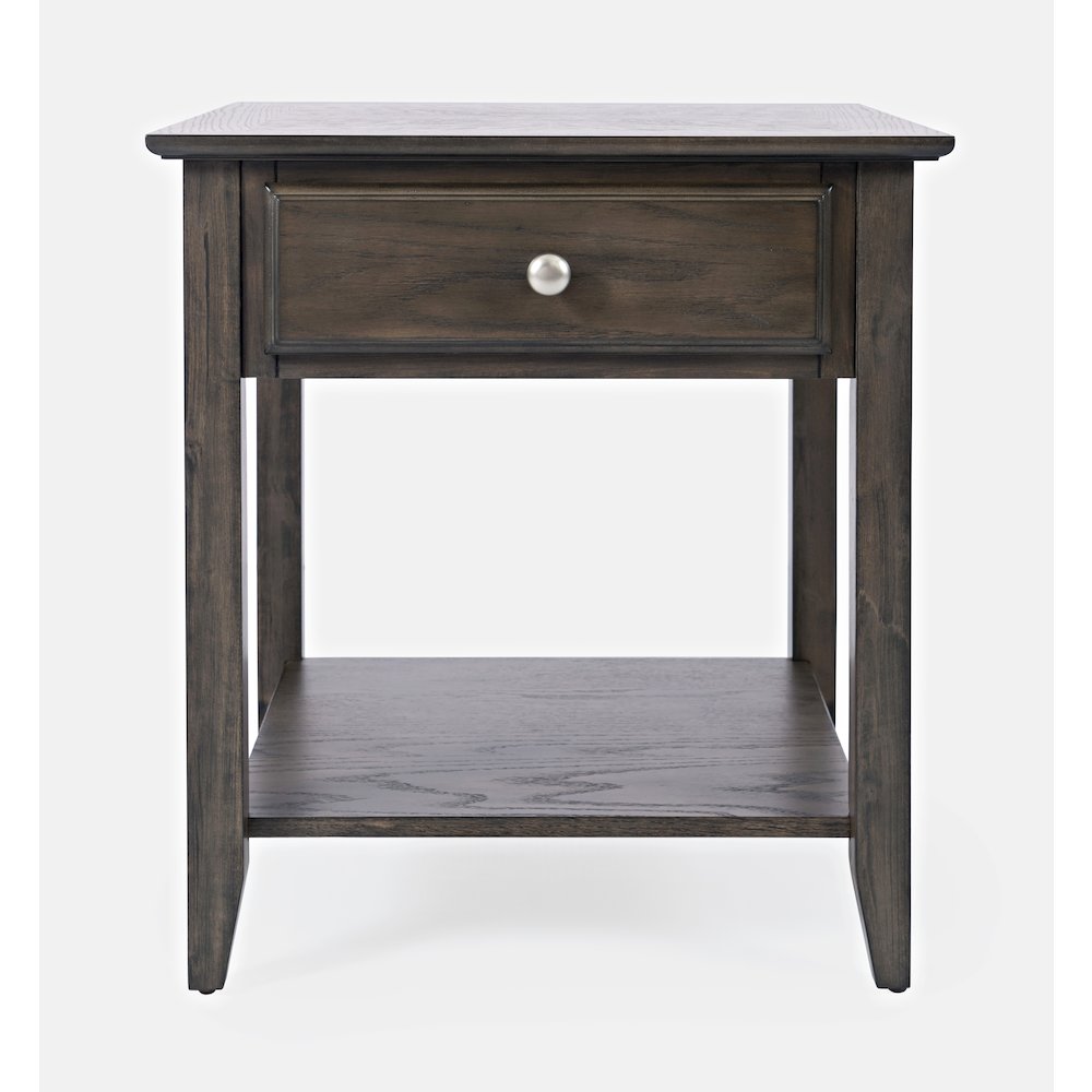 Modern Espresso Traditional End Table with Drawer and Shelf. Picture 1