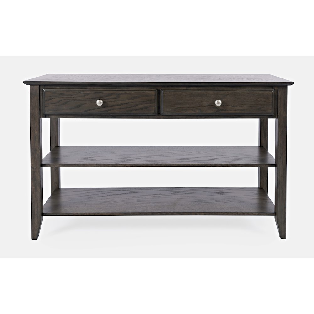 Modern Espresso Traditional 48" Sofa Console Table with Two Drawers. Picture 1