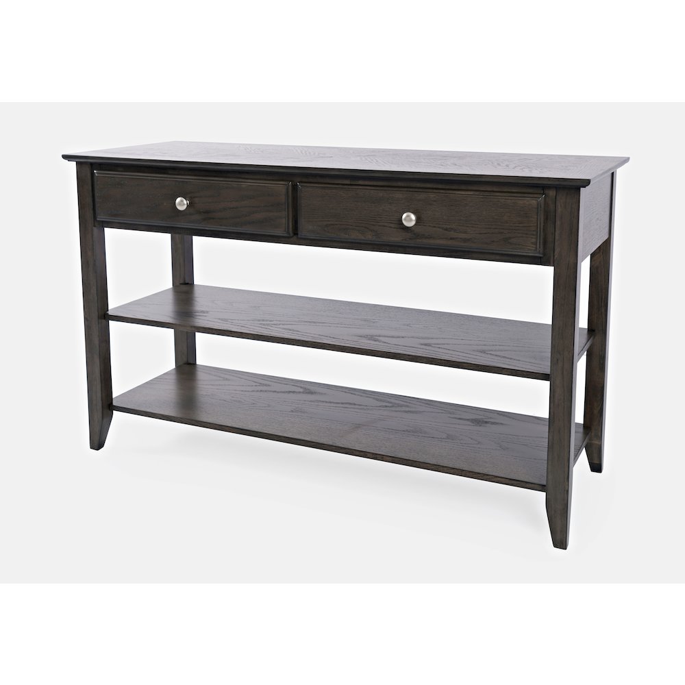 Modern Espresso Traditional 48" Sofa Console Table with Two Drawers. Picture 3