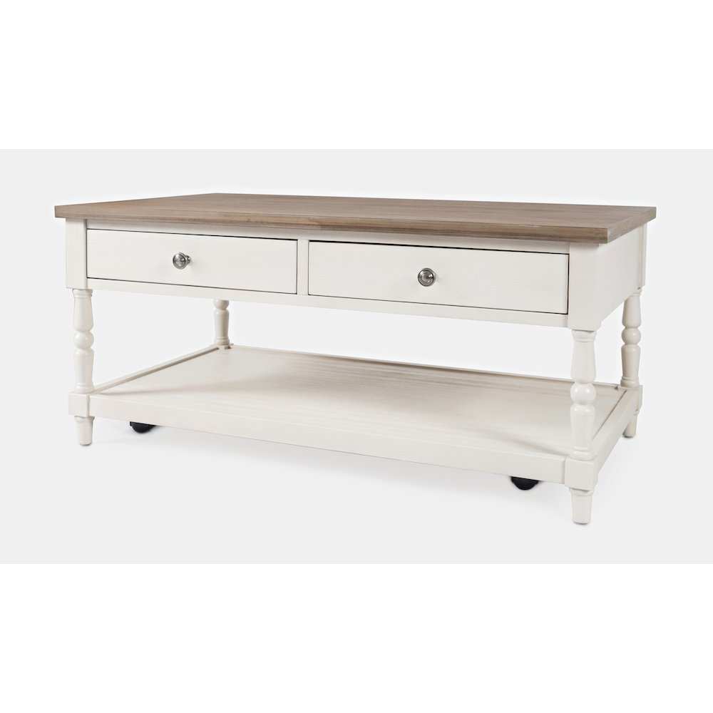 Grafton Farms Country Farmhouse 2 Drawer Coffee Table. Picture 2