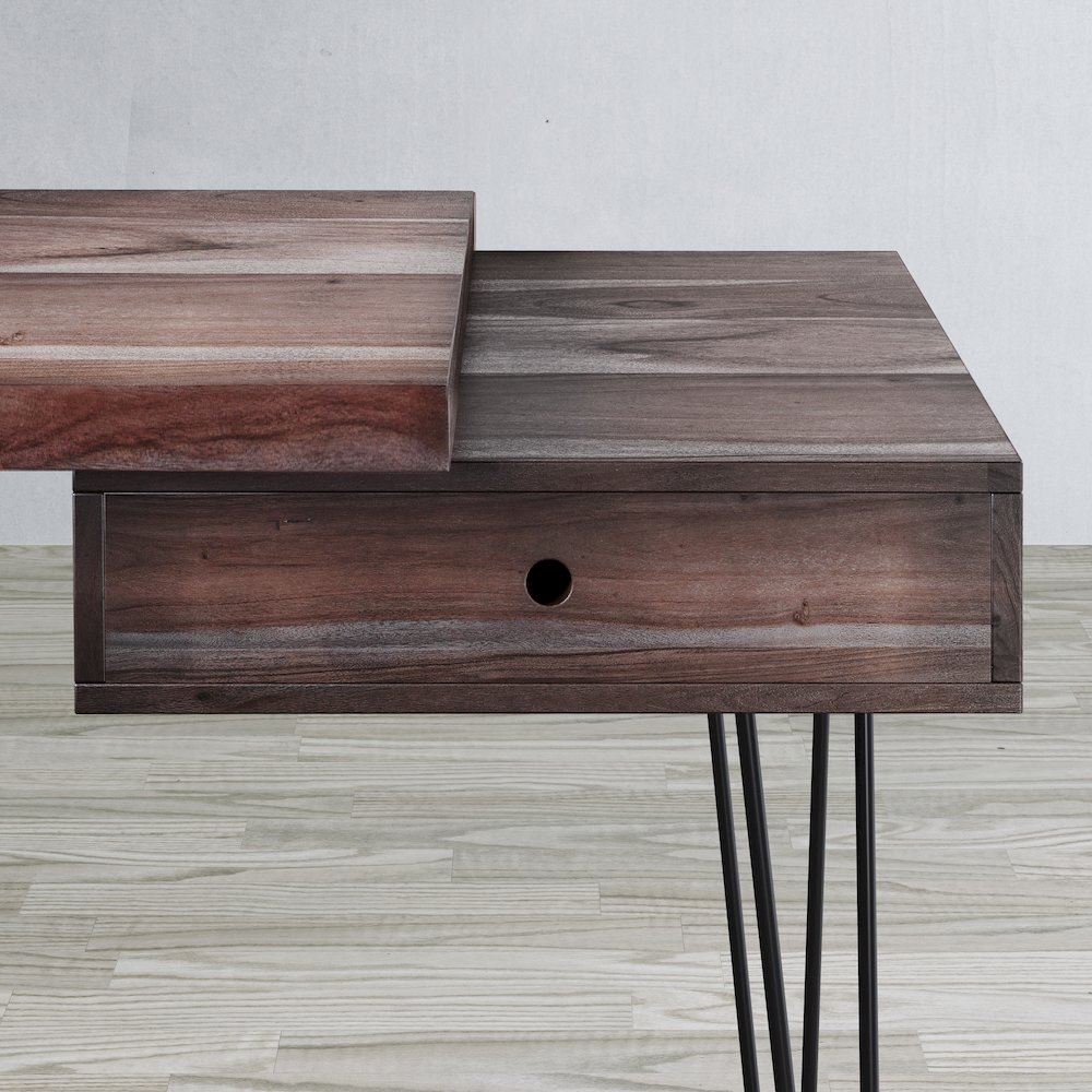 Nature's Edge Solid Acacia Desk with Drawer. Picture 5