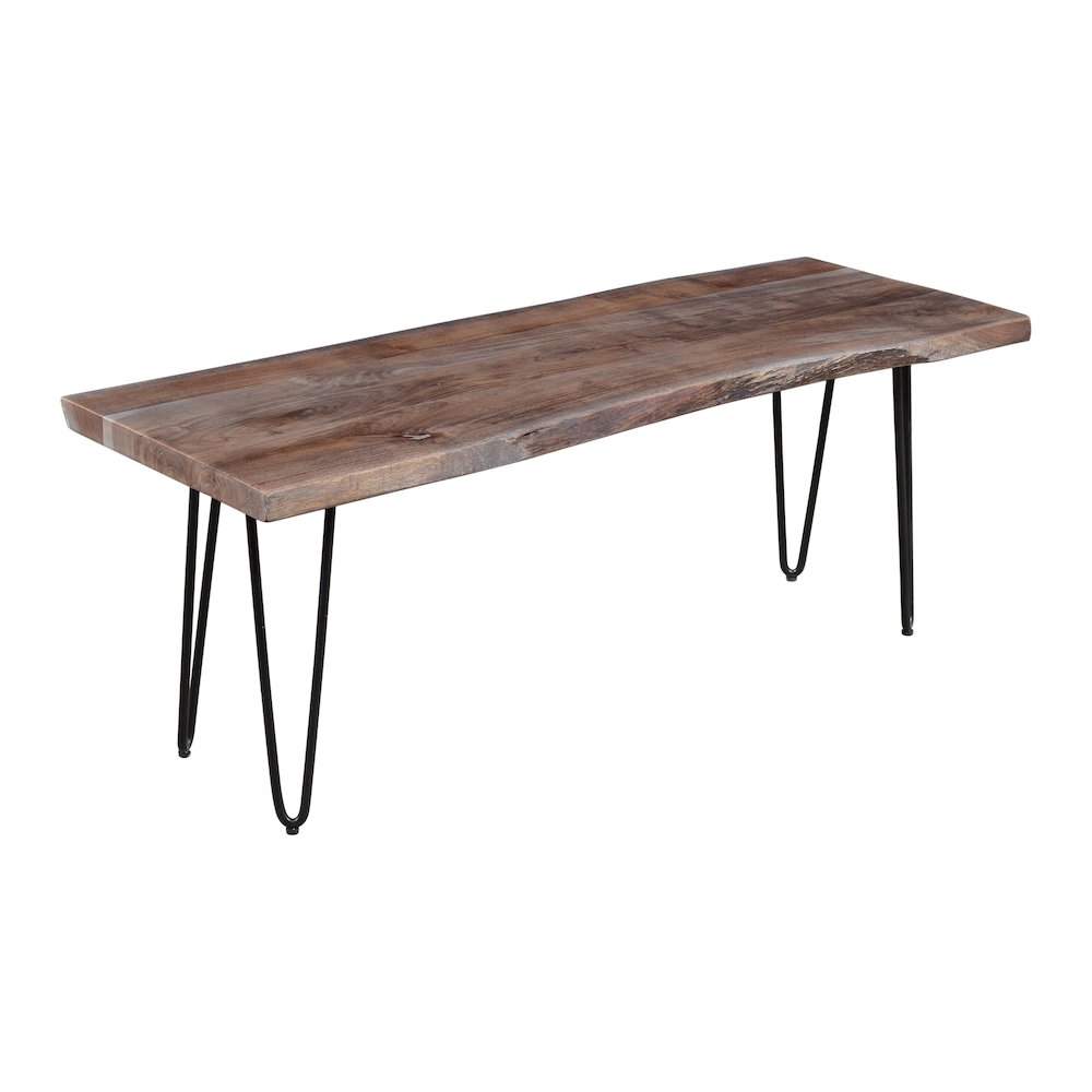 Nature's Edge 48'' Modern Solid Wood Live Edge Bench. Picture 3