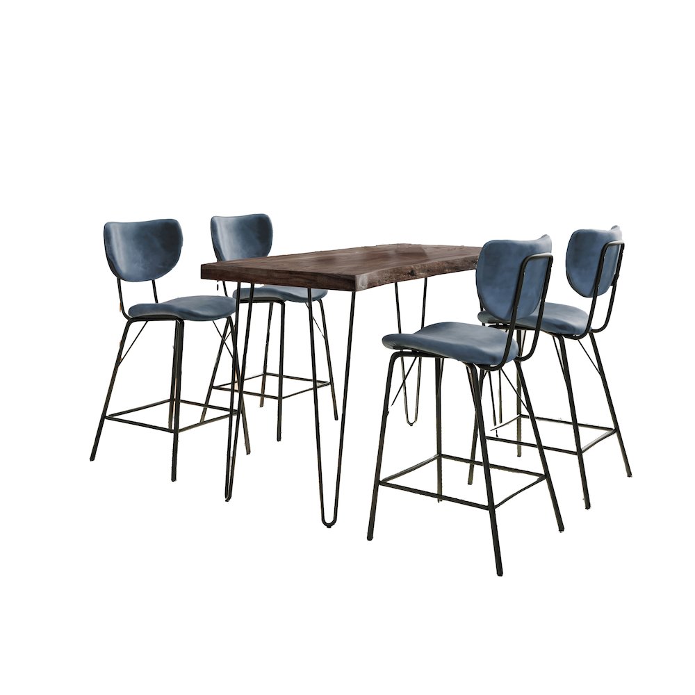 Solid Acacia Five Piece Counter Height Dining Set. Picture 2