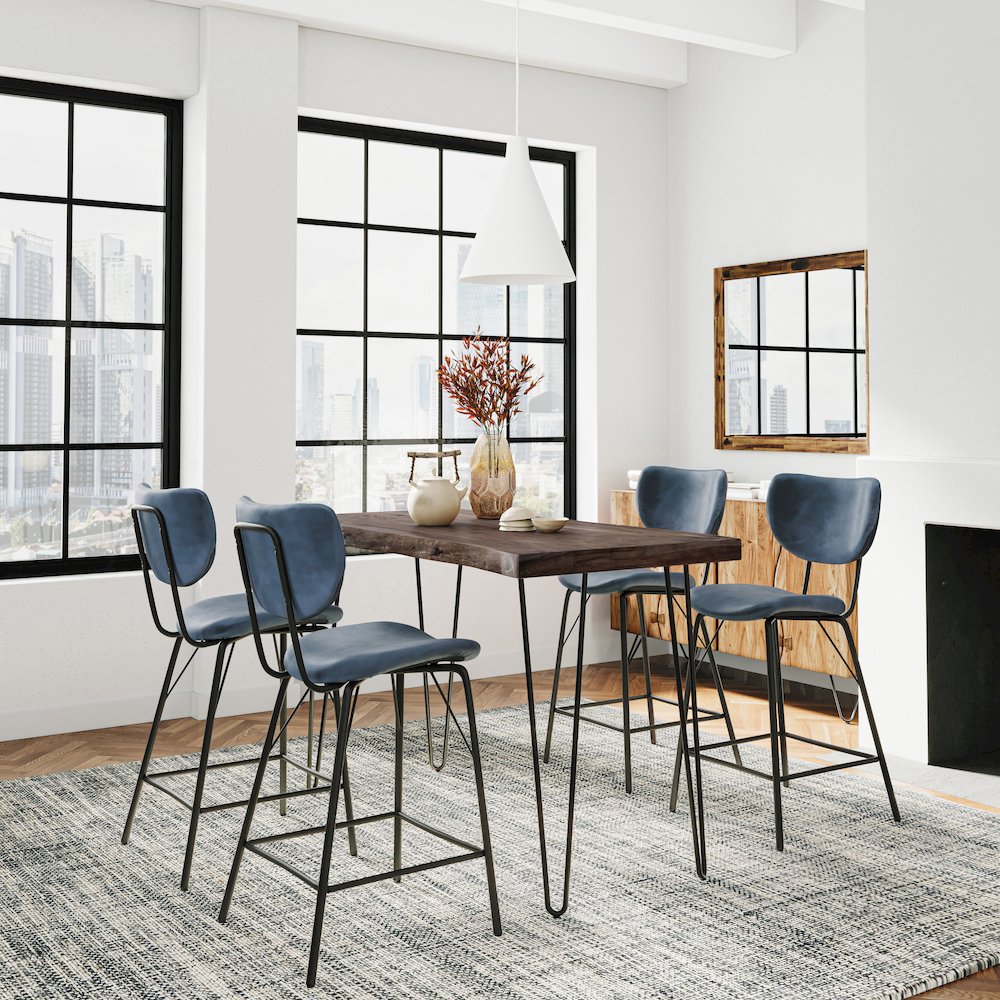 Solid Acacia Five Piece Counter Height Dining Set. Picture 9