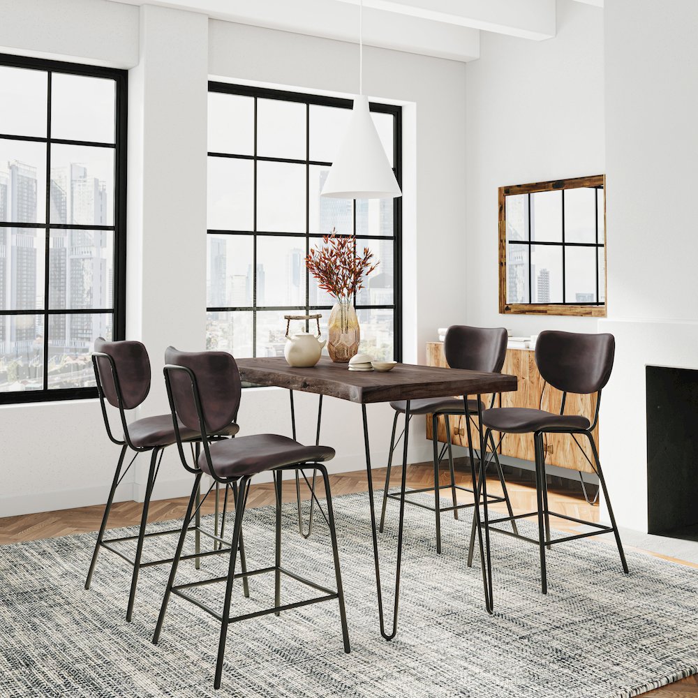 Solid Acacia Five Piece Counter Height Dining Set. Picture 9