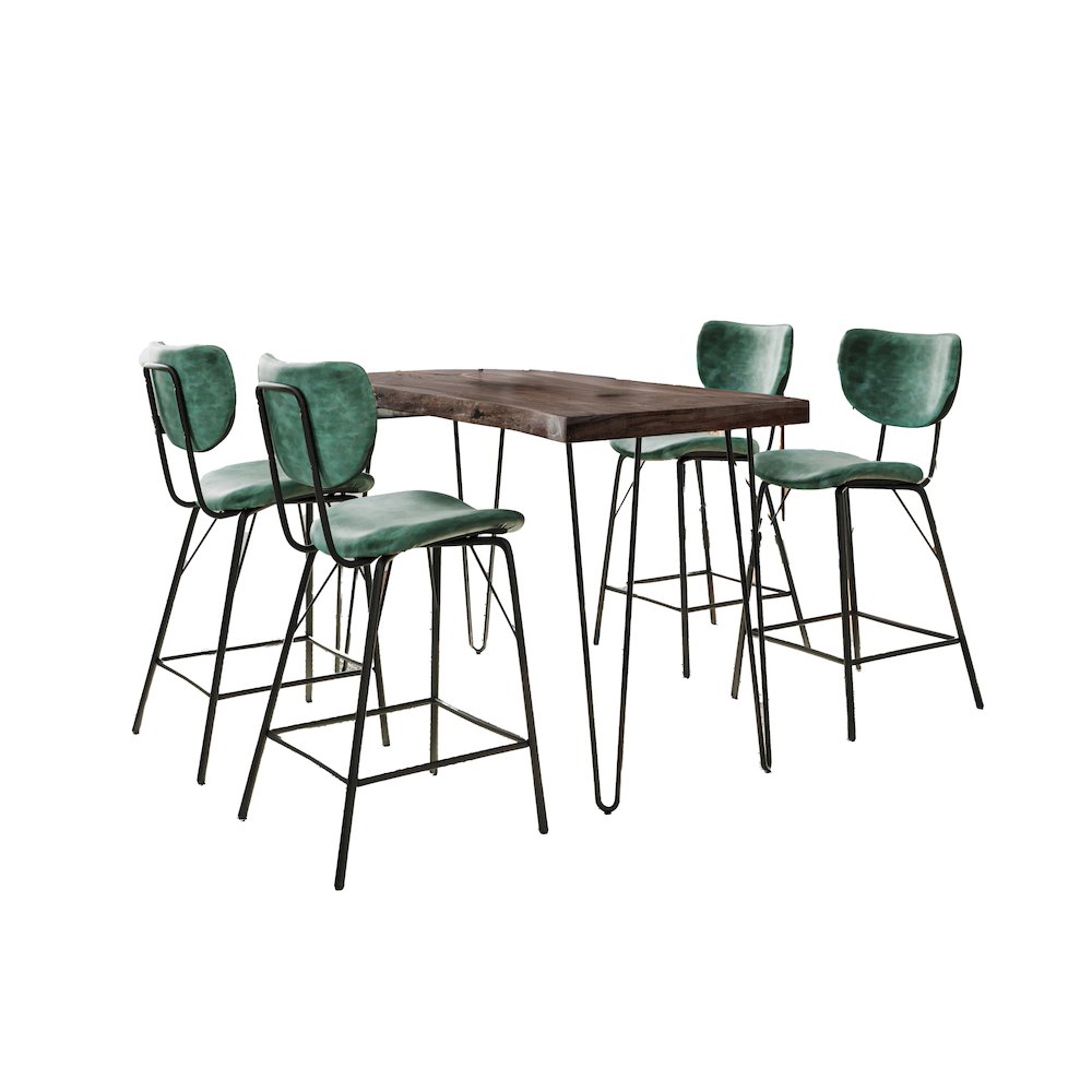 Solid Acacia Five Piece Counter Height Dining Set. Picture 1