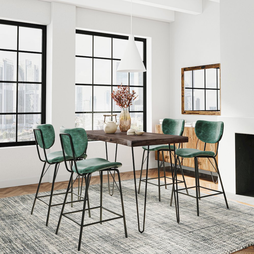 Solid Acacia Five Piece Counter Height Dining Set. Picture 2