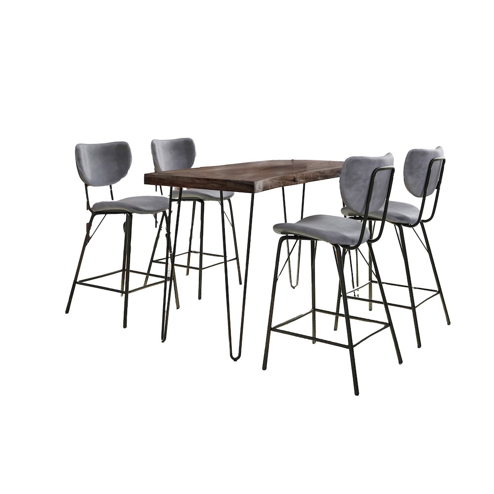 Solid Acacia Five Piece Counter Height Dining Set. Picture 2