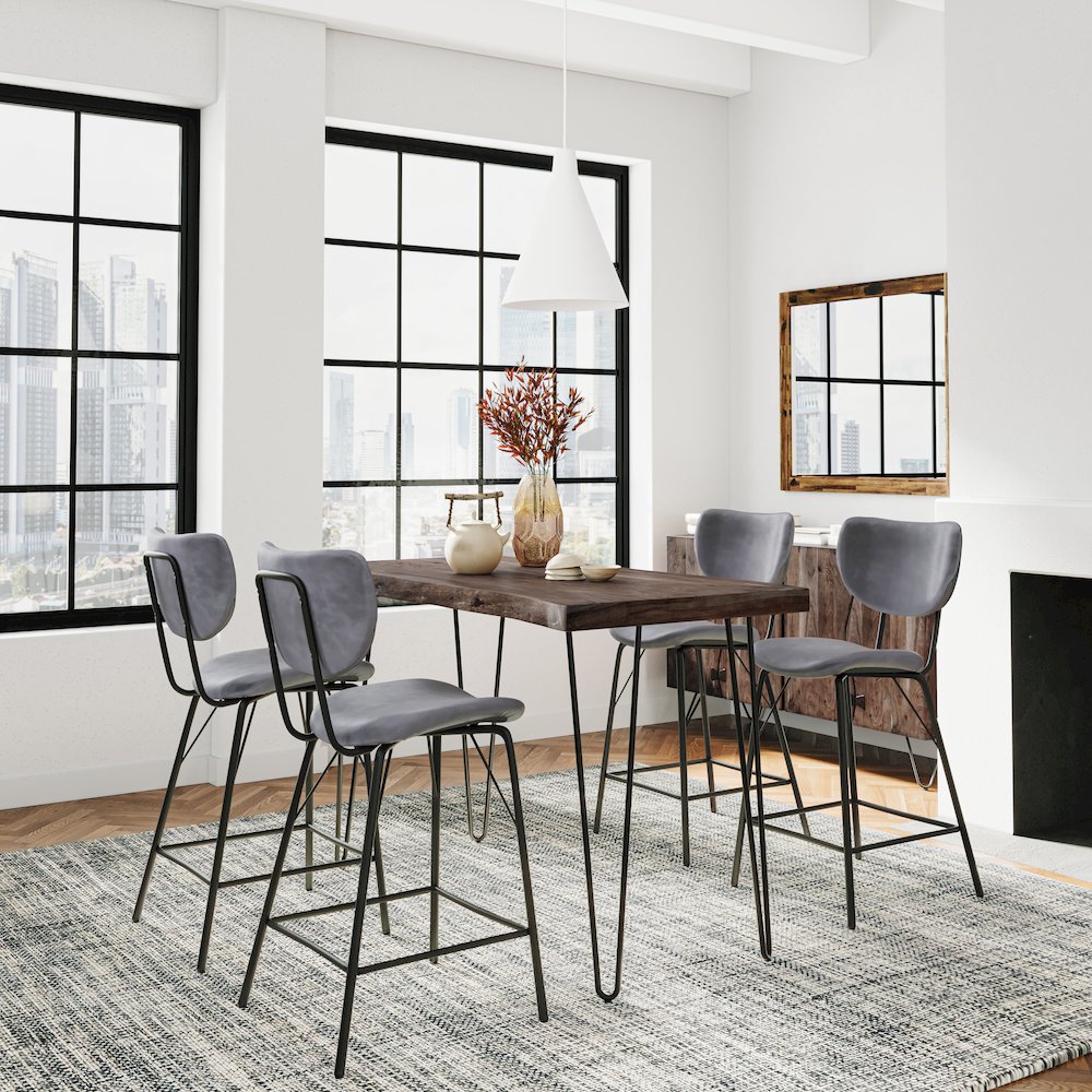 Solid Acacia Five Piece Counter Height Dining Set. Picture 9