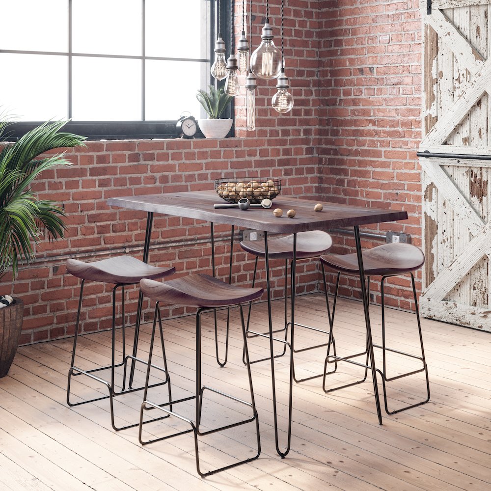 Nature's Edge Solid Acacia Counter Height Backless Stool (Set of 2). Picture 7