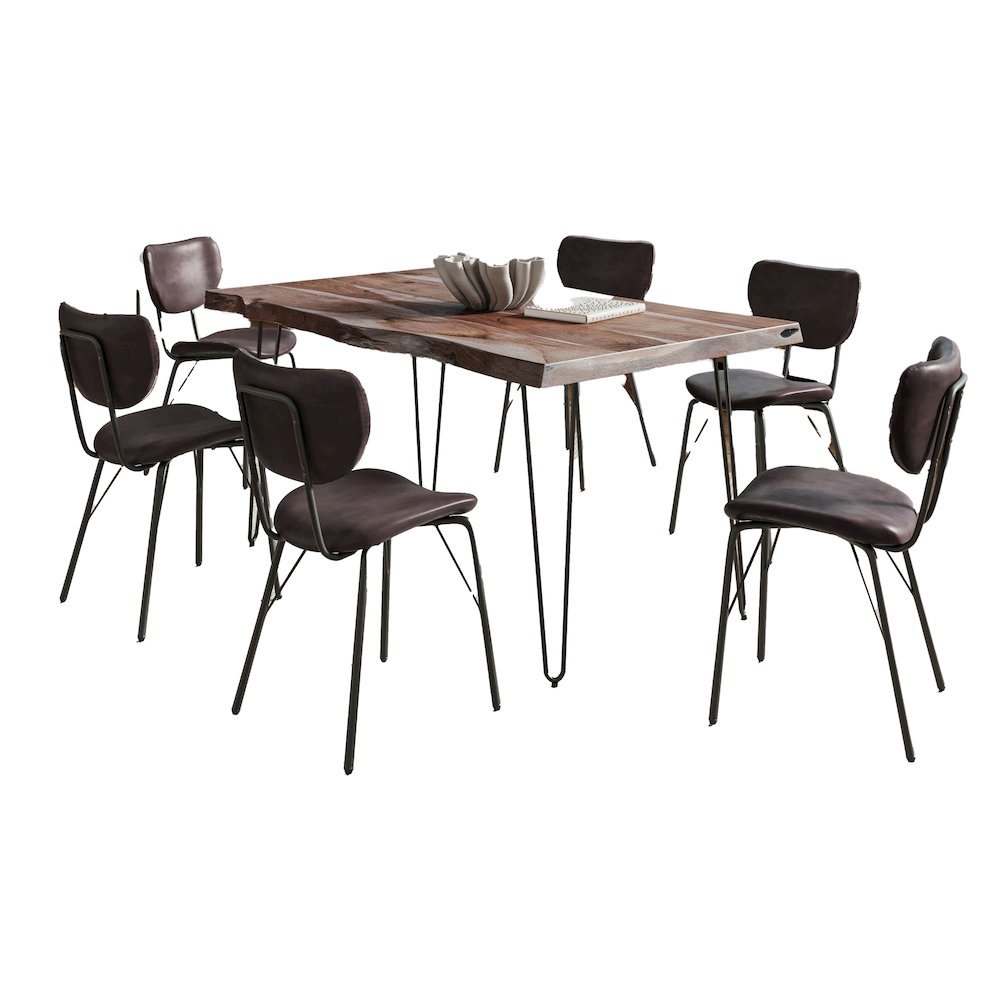 60" Seven Piece Modern Dining Set. Picture 1