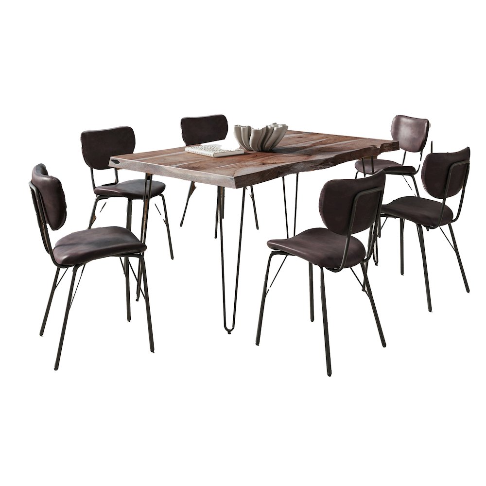 60" Seven Piece Modern Dining Set. Picture 2