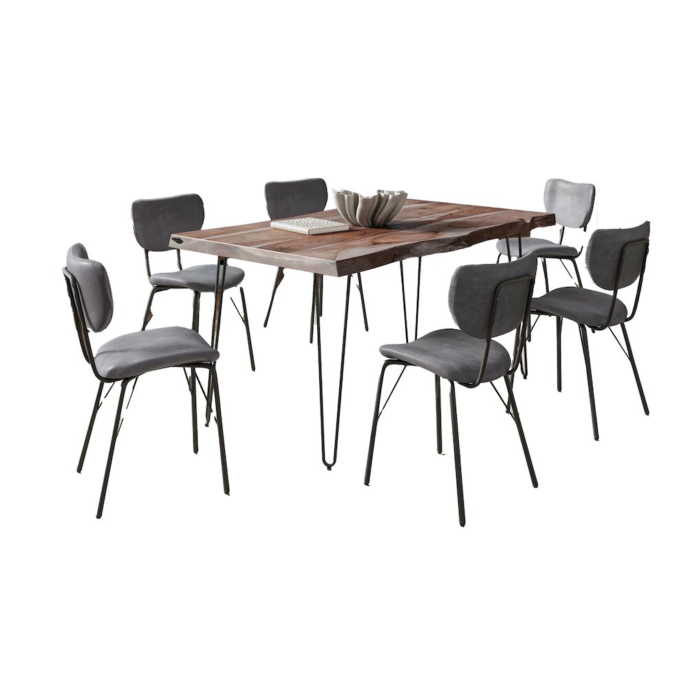 60" Seven Piece Modern Dining Set. Picture 2