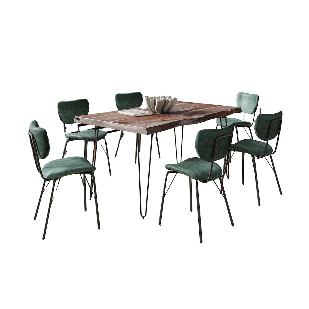 60" Seven Piece Modern Dining Set. Picture 2