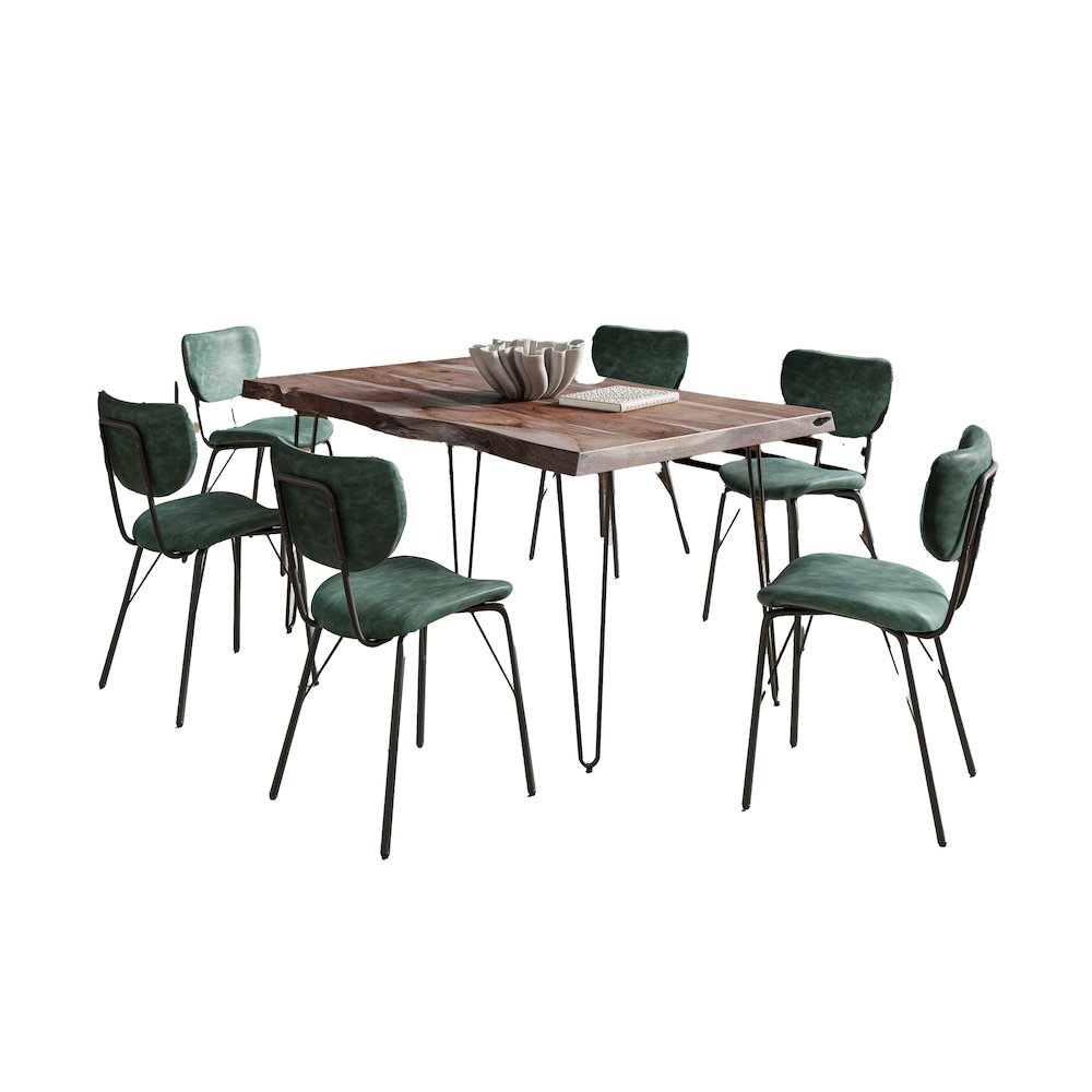 60" Seven Piece Modern Dining Set. Picture 1