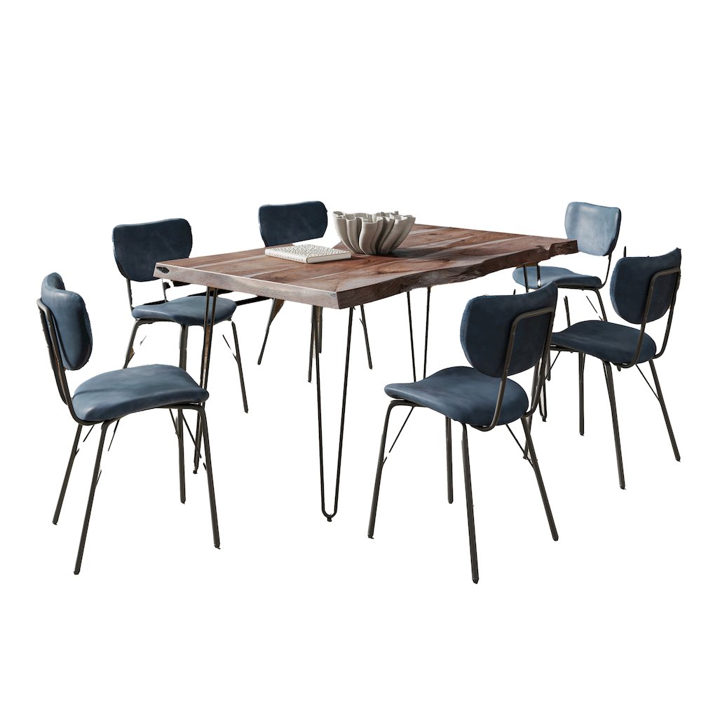 60" Seven Piece Modern Dining Set. Picture 2