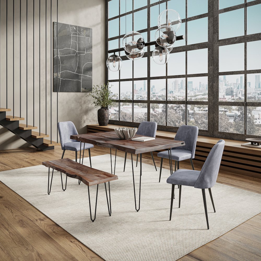 Nature's Edge 60" Solid Wood Modern Live Edge Dining Table. Picture 6