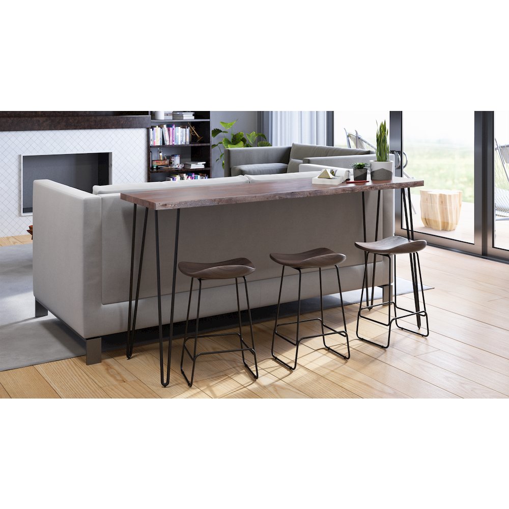 Nature's Edge Solid Acacia Four Piece 72" Counter Height Dining Set. Picture 11