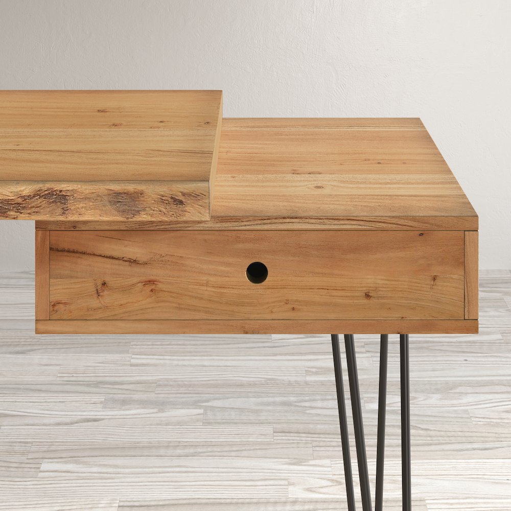 Nature's Edge Solid Acacia Desk with Drawer. Picture 5