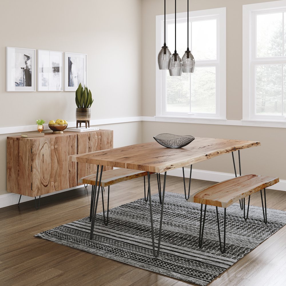 Nature's Edge 48'' Modern Solid Wood Live Edge Bench. Picture 7