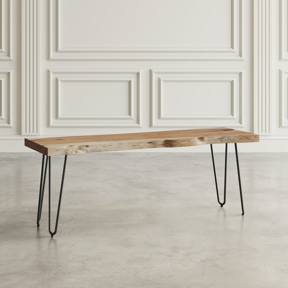 Nature's Edge 48'' Modern Solid Wood Live Edge Bench. Picture 9