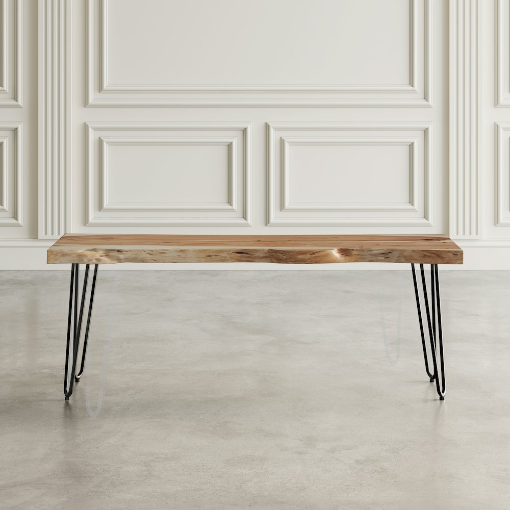 Nature's Edge 48'' Modern Solid Wood Live Edge Bench. Picture 8