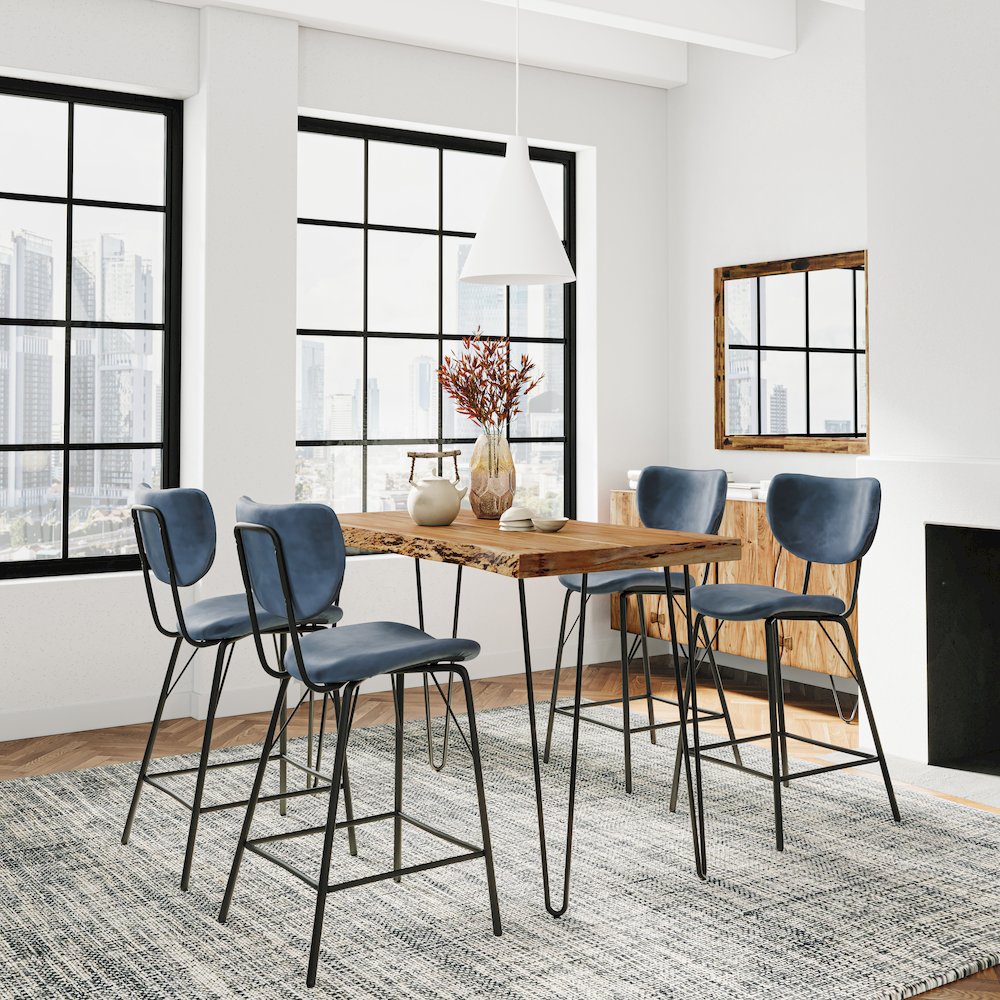 Solid Acacia Five Piece Counter Height Dining Set. Picture 9