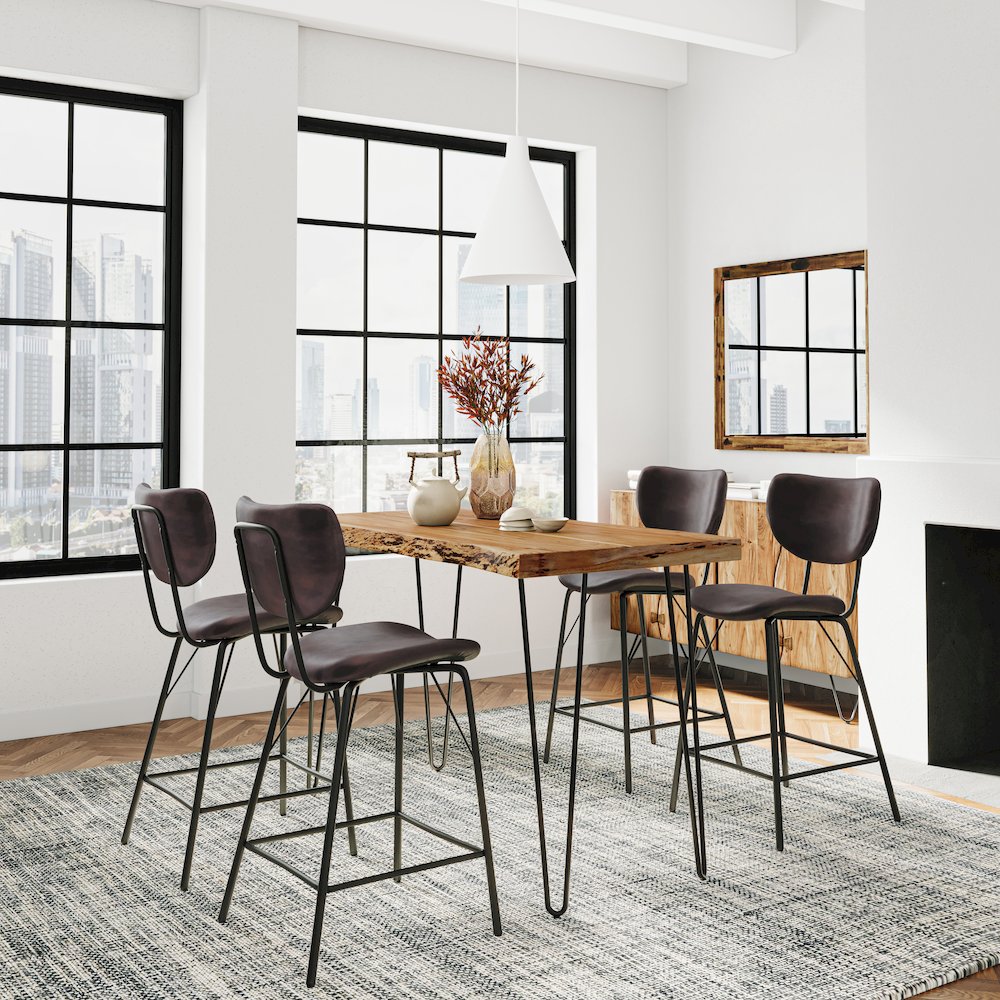 Solid Acacia Five Piece Counter Height Dining Set. Picture 9
