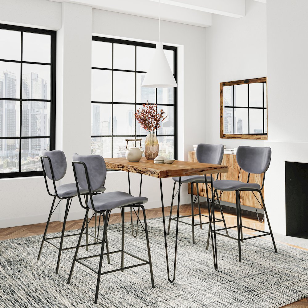 Solid Acacia Five Piece Counter Height Dining Set. Picture 9