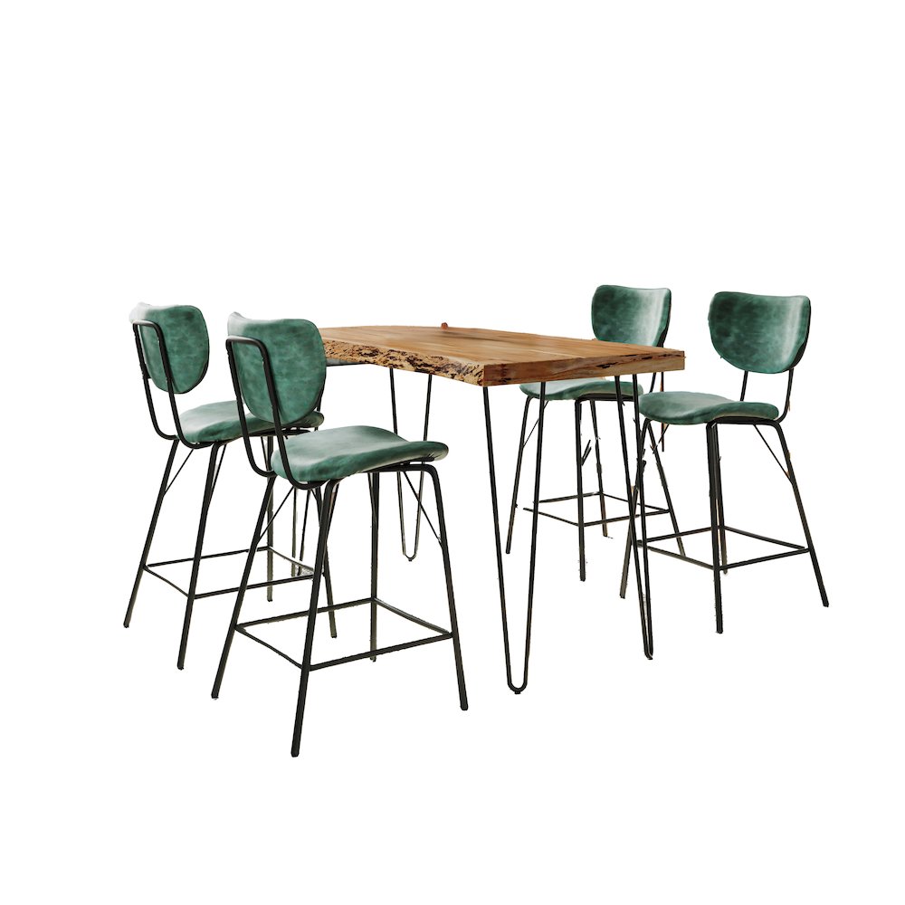 Solid Acacia Five Piece Counter Height Dining Set. Picture 1