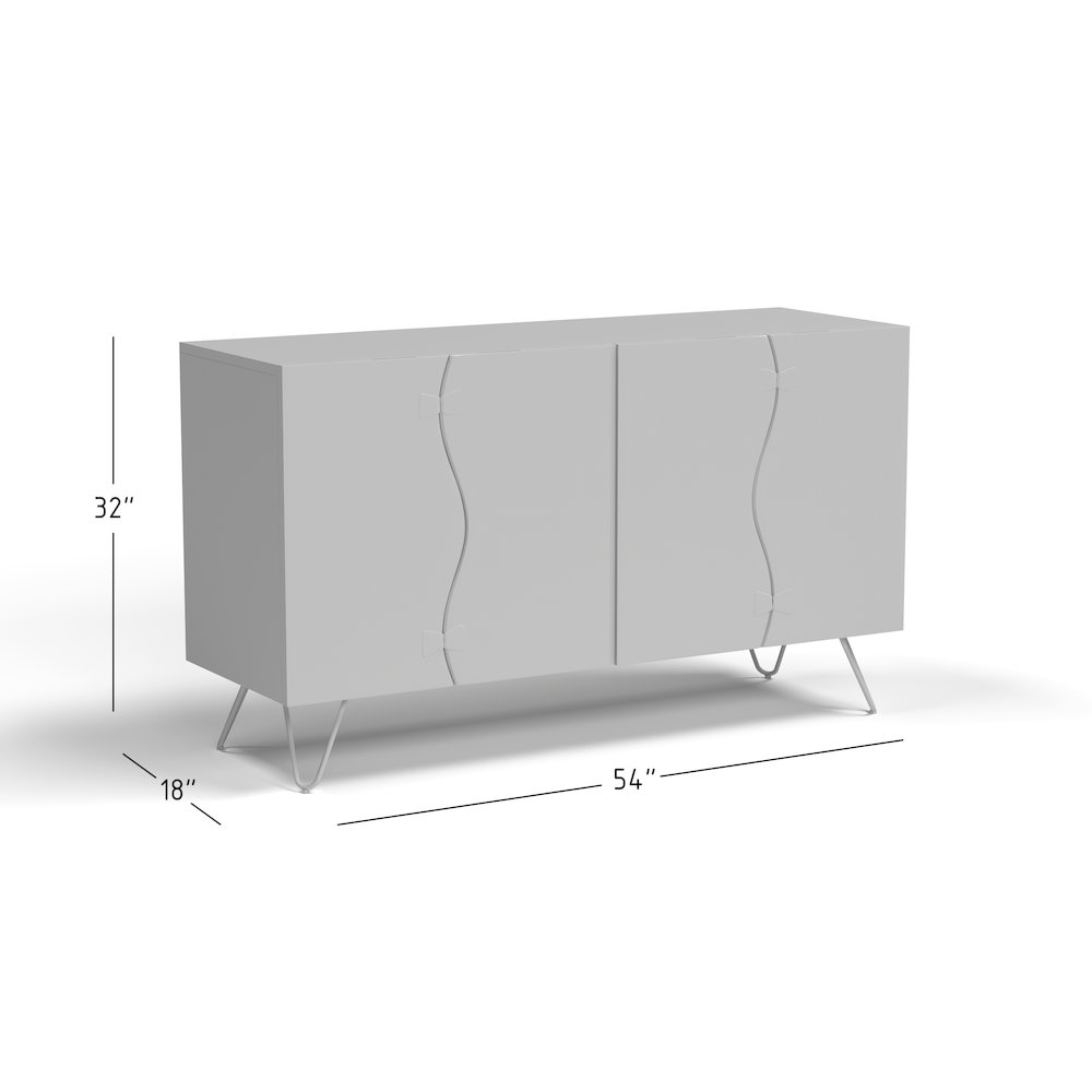 Nature's Edge Solid Acacia 54-Inch Modern Server Storage Cabinet. Picture 7