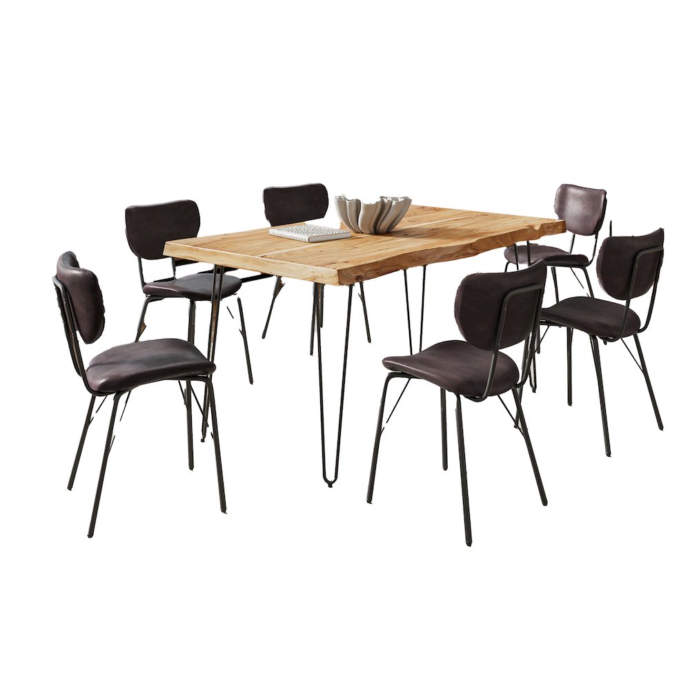 60" Seven Piece Modern Dining Set. Picture 2